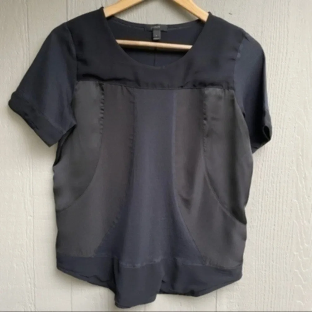 J. Crew Seamed Panel Black T-shirt​​​